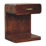 T Bar Rounded Bedside Table - Dark Brown - R&R Furniture Gallery (Fountain Valley, CA)