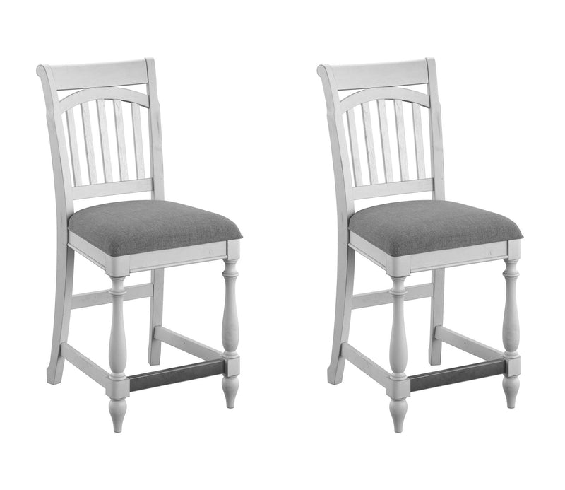 Slat Back Barstools (Set of 2) - Gray - R&R Furniture Gallery (Fountain Valley, CA)