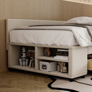 L Shaped Upholstered Platform Bed With Storage And Drawers - R&R Furniture Gallery (Fountain Valley, CA)