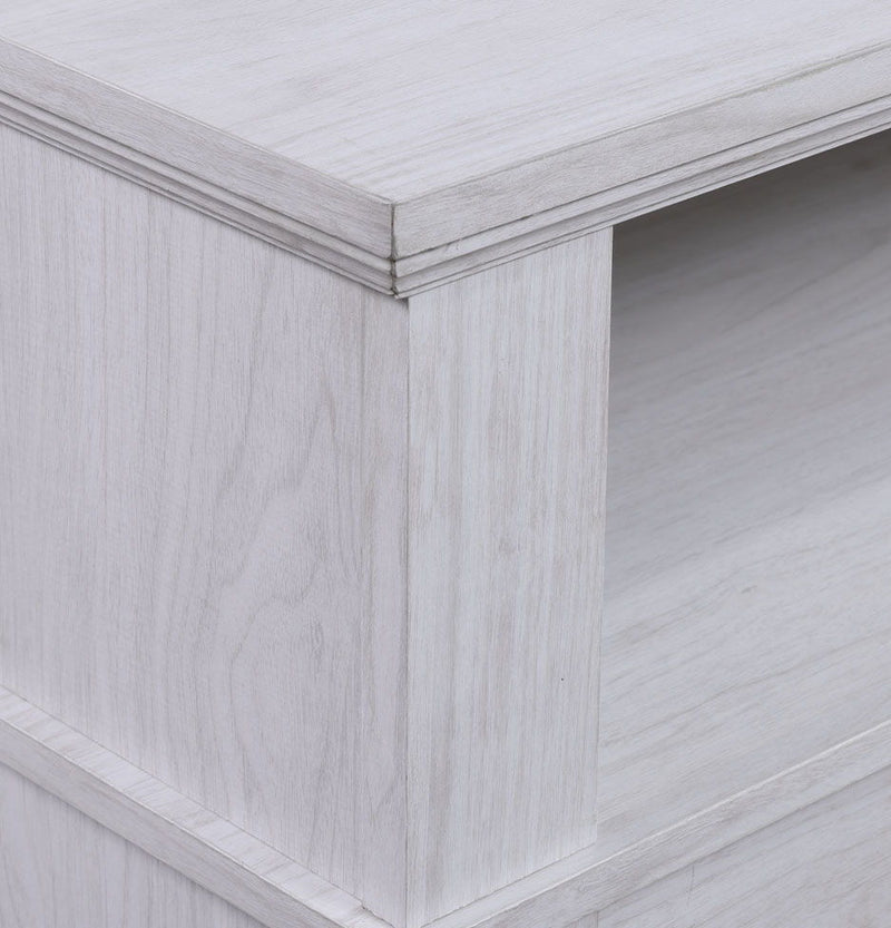 Terra - TV Stand Console With Fireplace - White Walnut - R&R Furniture Gallery (Fountain Valley, CA)