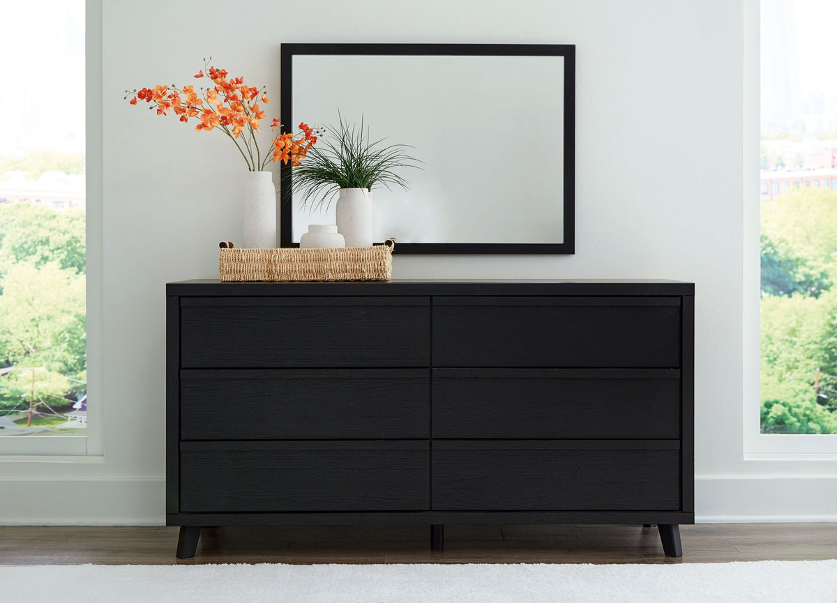 Danziar - Dresser And Mirror - Black - R&R Furniture Gallery (Fountain Valley, CA)