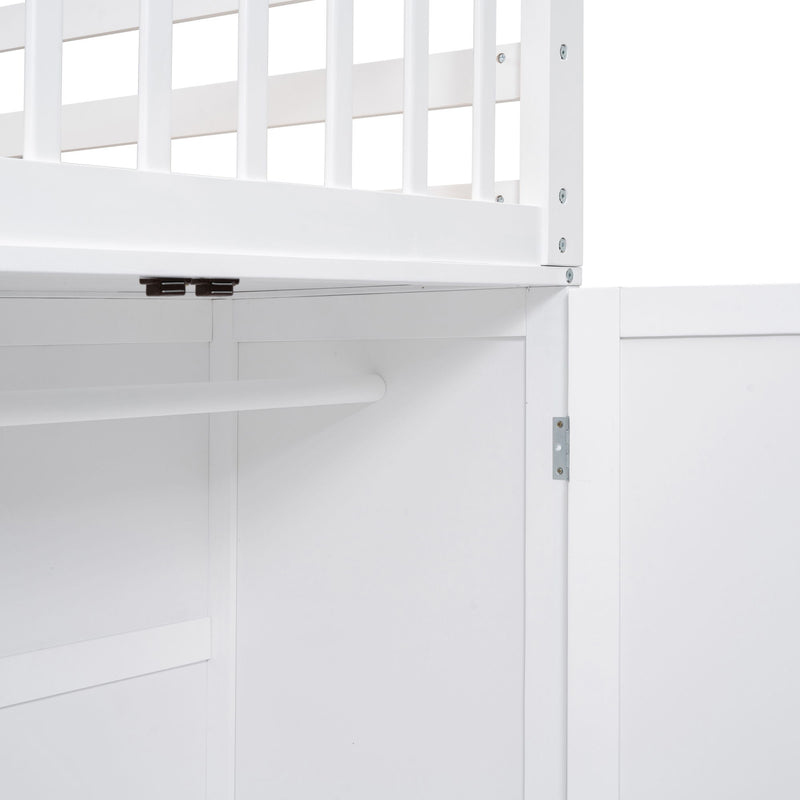 L Shaped Bunk Bed With 3 Drawers, Portable Desk And Wardrobe - R&R Furniture Gallery (Fountain Valley, CA)