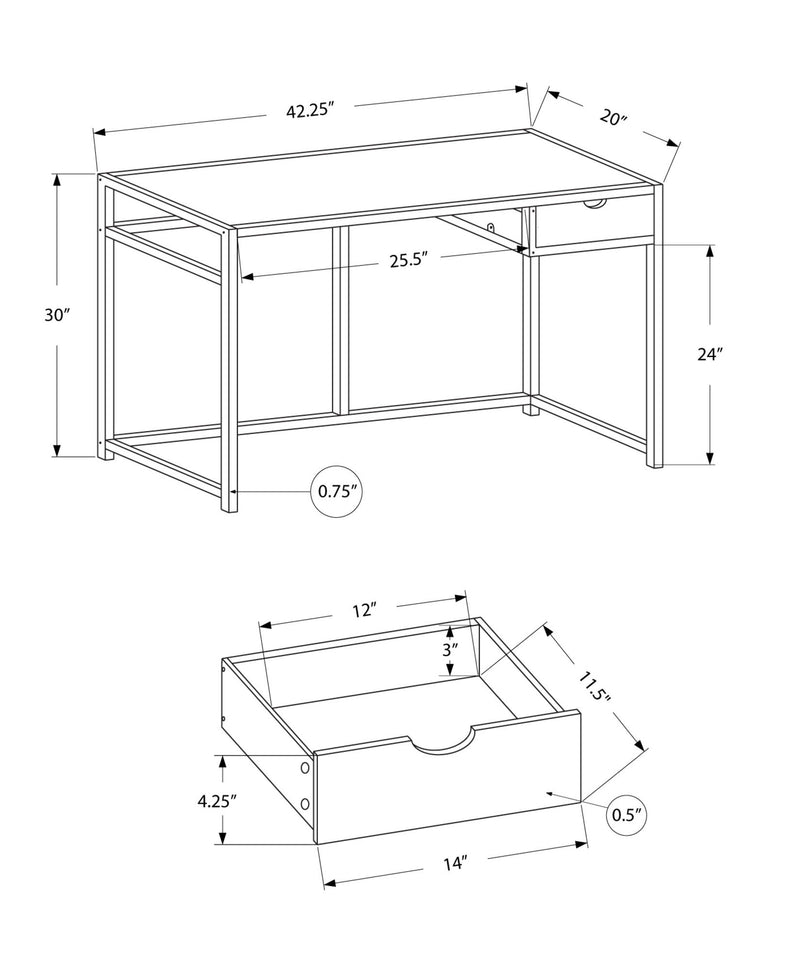 Computer Desk For Home Office, 1 Storage Drawer, Contemporary & Modern - R&R Furniture Gallery (Fountain Valley, CA)