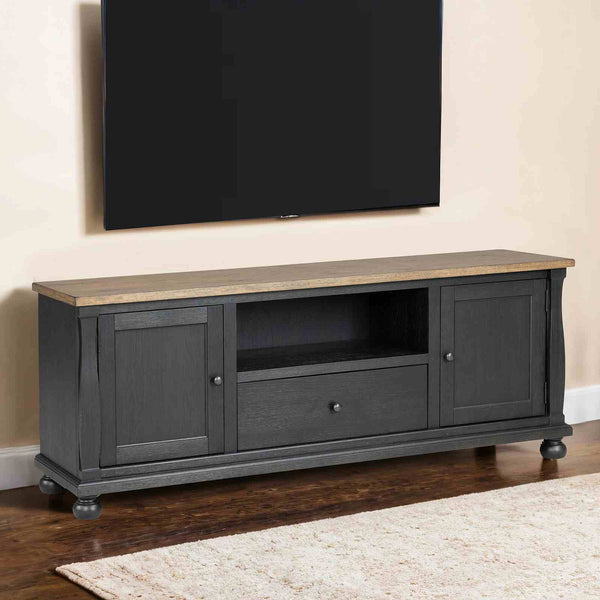 75" TV Console, Weathered Black/Brown - FM40009BK-TV