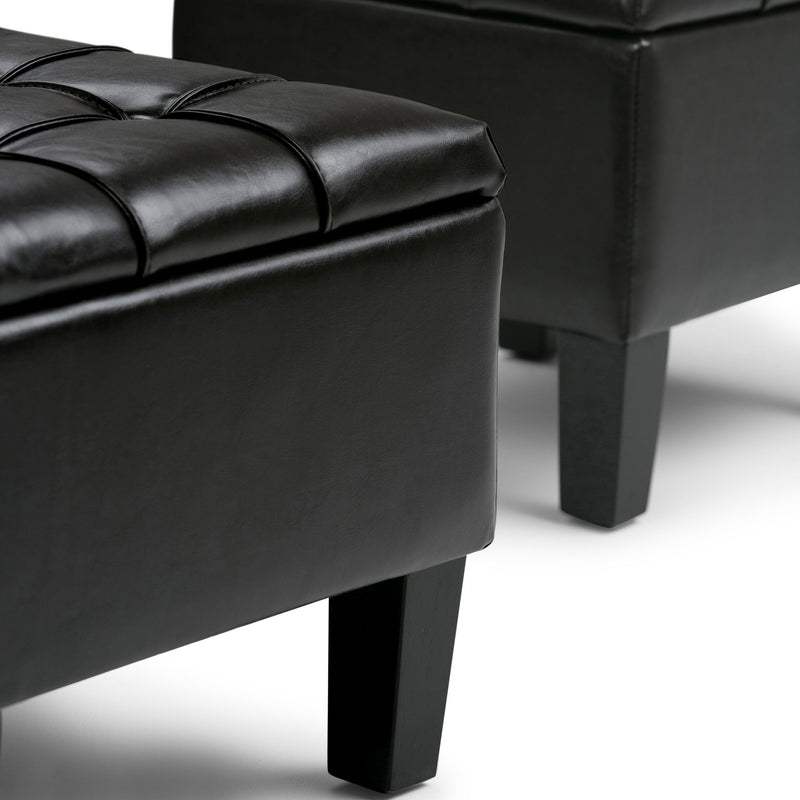 Dover - 3 Piece Storage Ottoman Contemporary Design - R&R Furniture Gallery (Fountain Valley, CA)