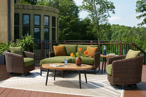 Signature Design by Ashley Horizon Hall 6-piece outdoor lounge set with sofa, chairs, and table for stylish outdoor living.