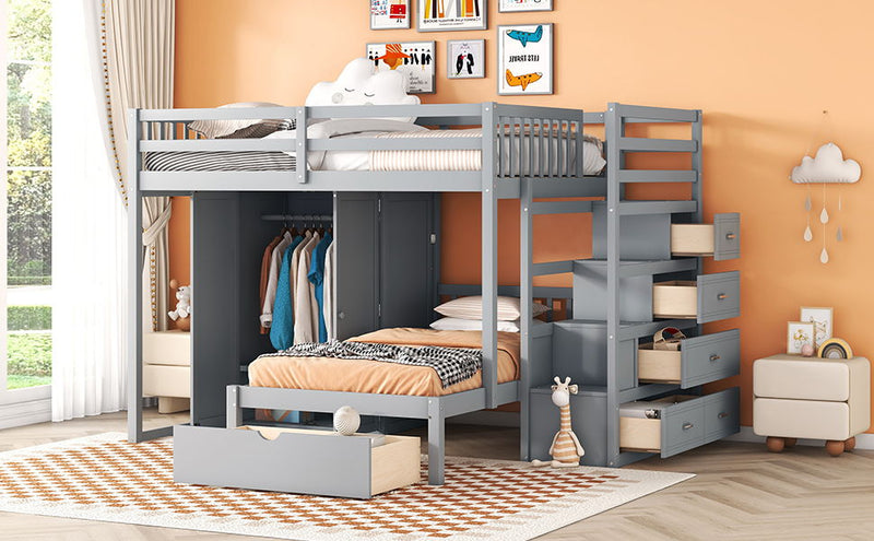 Bunk Bed With Wardrobe, Drawers - R&R Furniture Gallery (Fountain Valley, CA)