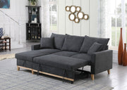 Colton - Reversible Sleeper Sectional Sofa With Storage Chaise - Dark Gray - R&R Furniture Gallery (Fountain Valley, CA)