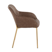 Pair of Lumi Source Daniella contemporary dining chairs in sleek design, set of 2, with modern upholstered seats and metal legs.