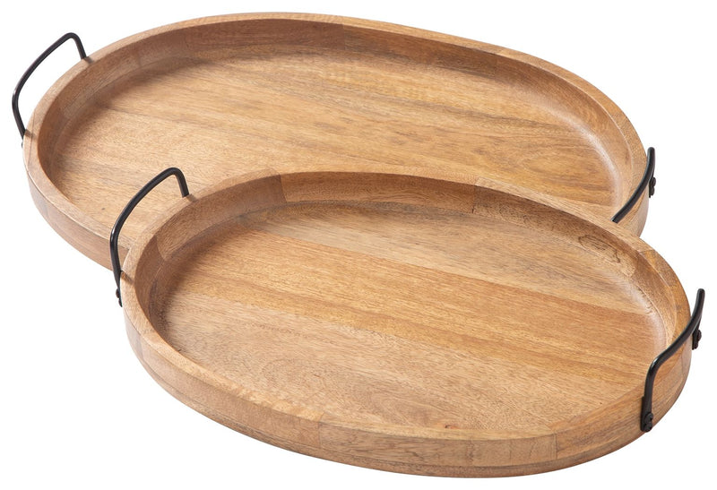 Jocelyne - Tray Set (Set of 2) - Brown / Black - R&R Furniture Gallery (Fountain Valley, CA)