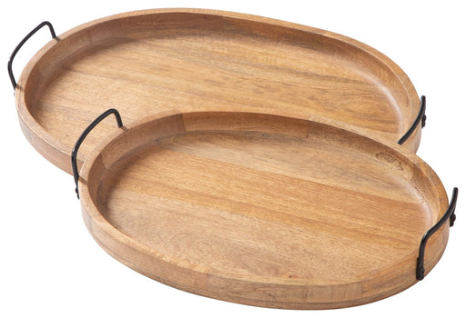 Jocelyne - Tray Set (Set of 2) - Brown / Black - R&R Furniture Gallery (Fountain Valley, CA)