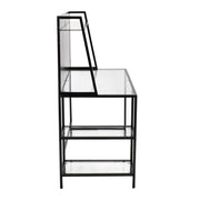 Lumi Source Geo Tier Contemporary Desk with geometric wooden design and spacious surface for writing or work tasks.