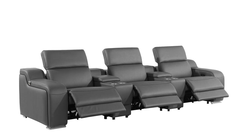 1116 - 5-Piece Modular Power Reclining Sofa In With 3 Power Recliners & Power Headrests