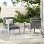 Modern Noble House lounge arm chair with rope accents and plush cushions, showcasing stylish and comfortable seating.