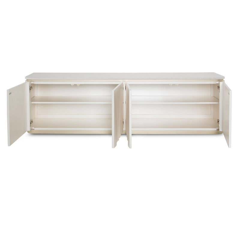 London Place - Media Cabinet - Creamy Pearl - R&R Furniture Gallery (Fountain Valley, CA)