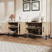 4 Door TV Cabinet, 2 Storage Spaces, Adjustable Shelves - R&R Furniture Gallery (Fountain Valley, CA)