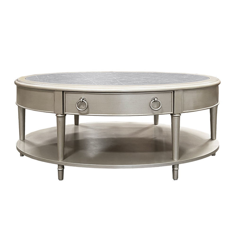 Kasa - Coffee Table - Sintered Stone Top & Champagne - R&R Furniture Gallery (Fountain Valley, CA)