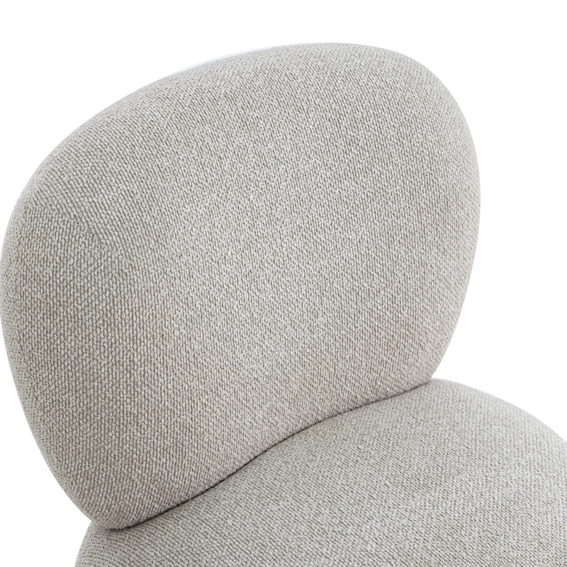 TOV Furniture Pucker Accent Chair in warm gray with an armless design, showcasing modern comfort and stylish upholstery.