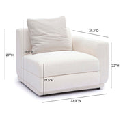 Perry - Modular RAF Corner Chair - Cream - R&R Furniture Gallery (Fountain Valley, CA)