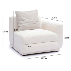 Perry - Modular RAF Corner Chair - Cream - R&R Furniture Gallery (Fountain Valley, CA)