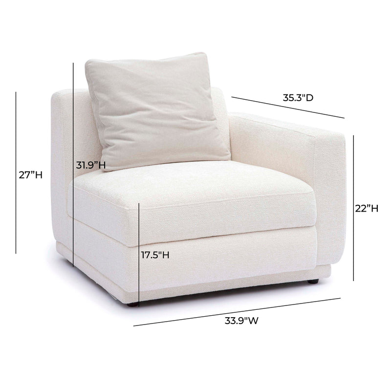 Perry - Modular RAF Corner Chair - Cream - R&R Furniture Gallery (Fountain Valley, CA)