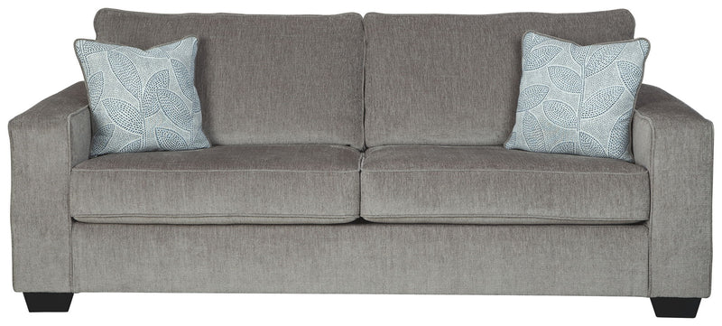 Signature Design by Ashley Altari sleeper sofa in neutral fabric, showing the folded sofa with plush cushions and a modern design.