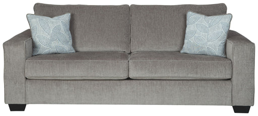 Signature Design by Ashley Altari sleeper sofa in neutral fabric, showing the folded sofa with plush cushions and a modern design.
