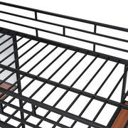 Loft Metal Bed With 3 Layers Of Shelves And Desk, Stylish Metal Frame Bed With board - R&R Furniture Gallery (Fountain Valley, CA)