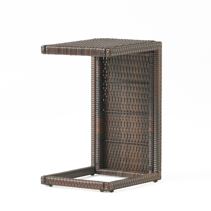 Bucharest - End Table C Shaped Side Table Rattan - Brown - R&R Furniture Gallery (Fountain Valley, CA)