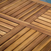 Outdoor Hermosa 7 Piece Wood Dining Set With Cushions - Teak - R&R Furniture Gallery (Fountain Valley, CA)