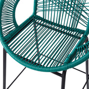 Pair of Noble House Ferrara outdoor patio barstools with metal frames and cushioned seats, ideal for outdoor seating areas.