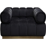 Image Low Profile Chair in Black Velvet w/ Brushed Gold Base