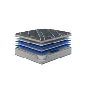 Restonic Comfort Care 15-inch Euro Top hybrid mattress with plush comfort, showcasing soft, quilted surface and supportive design.