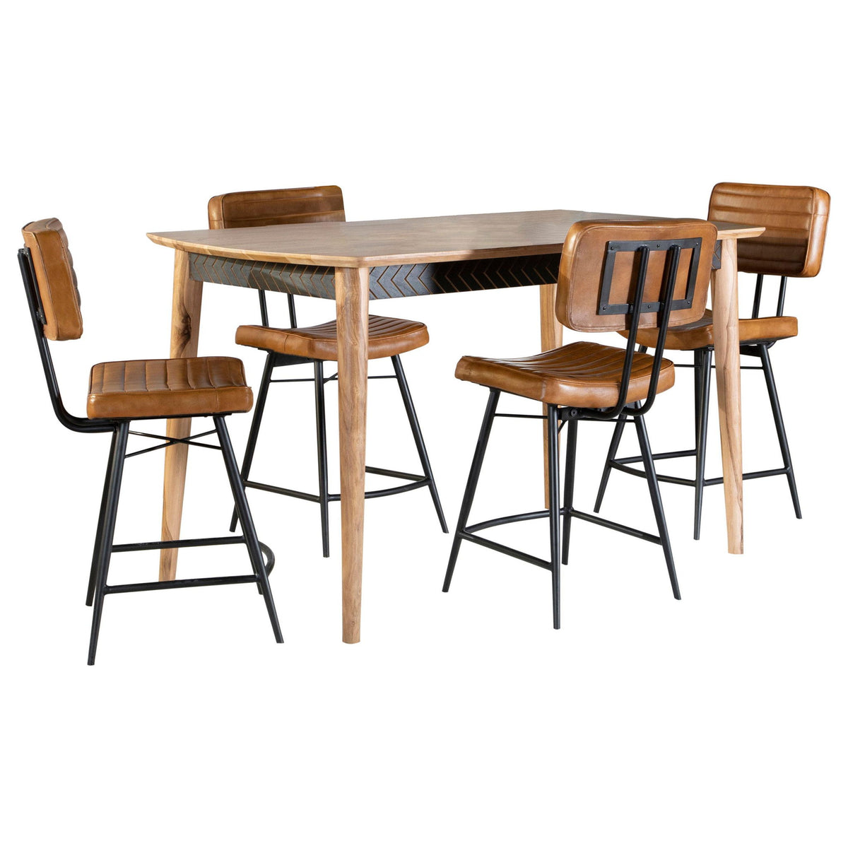 Partridge 5-piece Counter Dining Set Sheesham and Camel