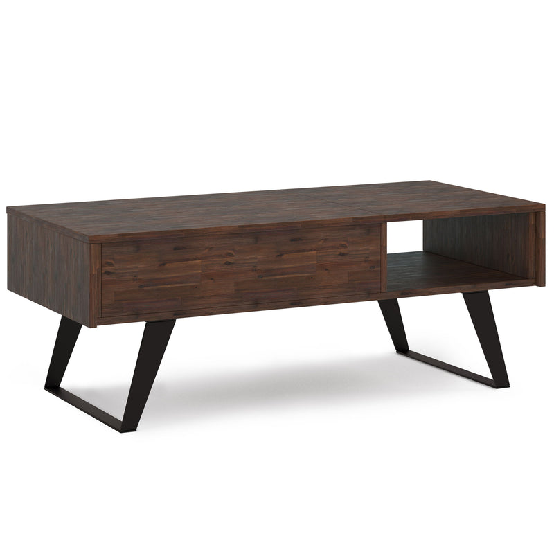 Lowry - Lift Top Coffee Table - Distressed Charcoal Brown - R&R Furniture Gallery (Fountain Valley, CA)
