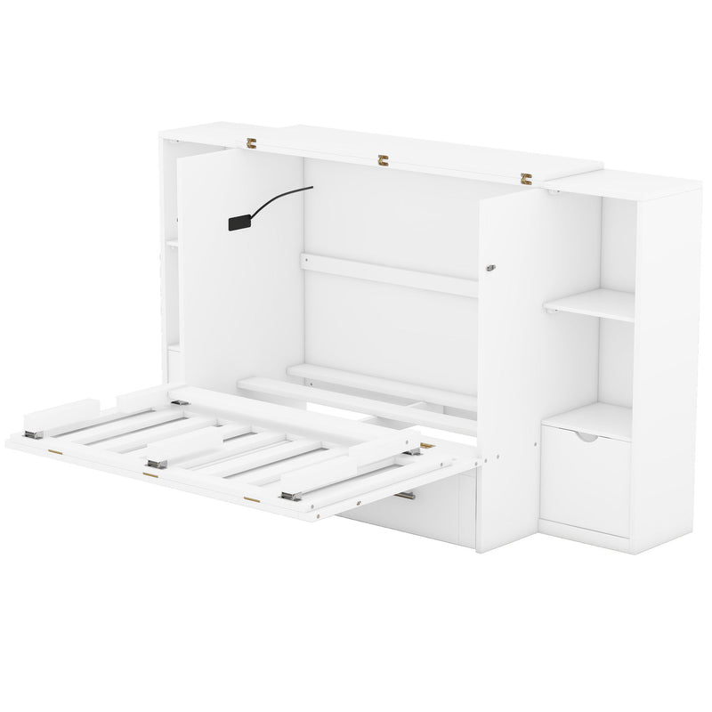 Murphy Bed With Shelves, Drawers And USB Ports - R&R Furniture Gallery (Fountain Valley, CA)