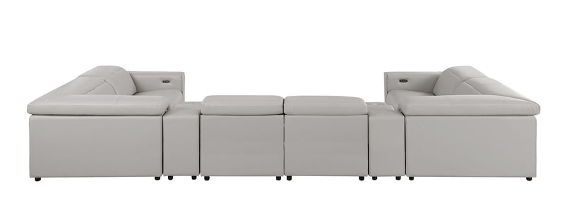 1208 - 8 Piece Modular Leather Sectional With 2 Power Recliners & Power Headrests