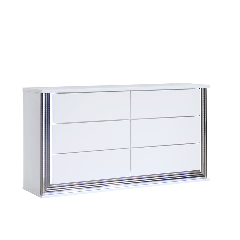 Moon - Smooth Dresser With LED - White - R&R Furniture Gallery (Fountain Valley, CA)