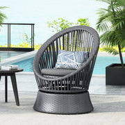 Modern Swivel Wicker Lounge Chair With Round Design - R&R Furniture Gallery (Fountain Valley, CA)