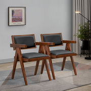 Athena - Dining Chair (Set of 2) - Black / Brown - R&R Furniture Gallery (Fountain Valley, CA)