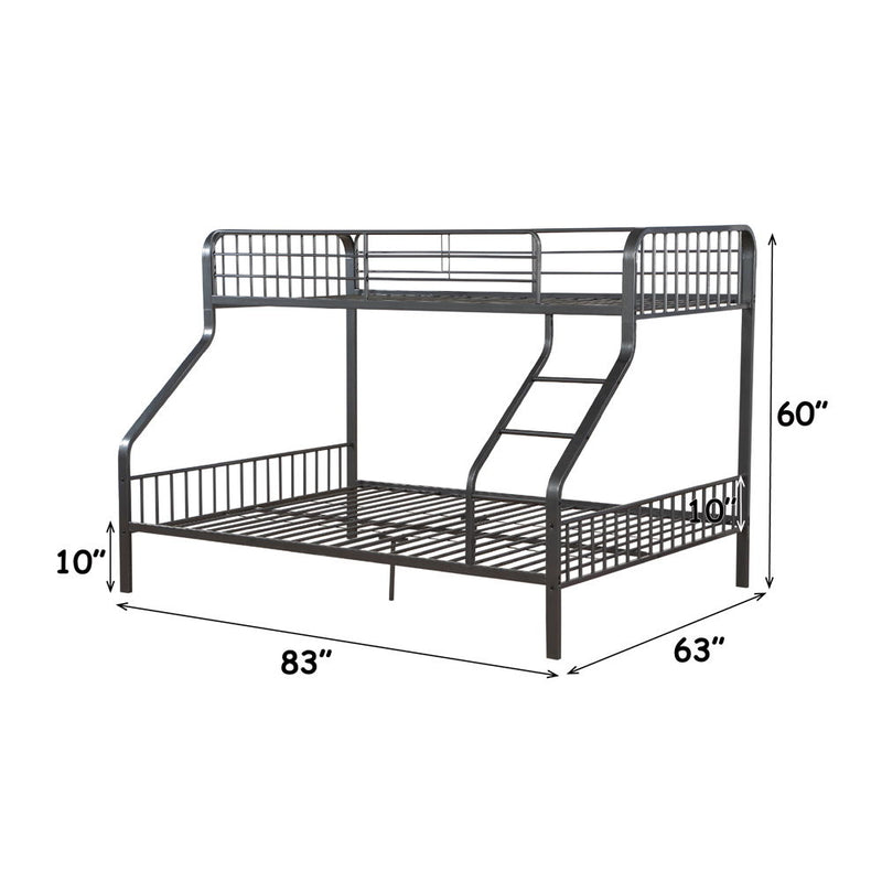 Caius - Twin Long/Queen Bunk Bed - Gunmetal