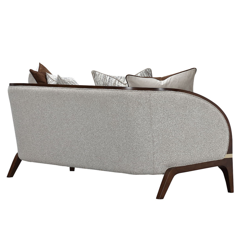 Houston - Loveseat - Pebble / Walnut - R&R Furniture Gallery (Fountain Valley, CA)