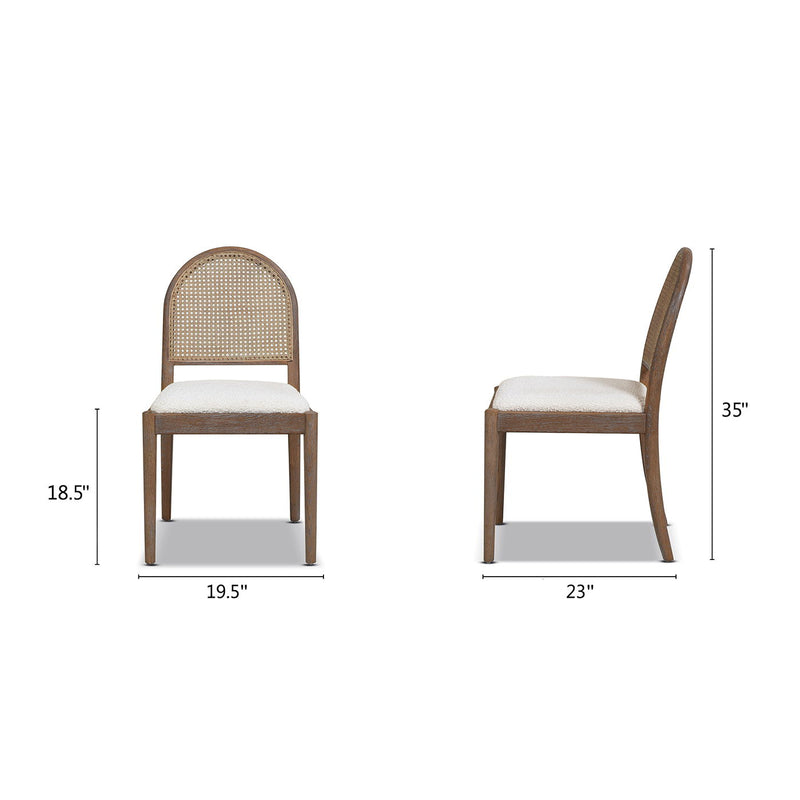 Panama - Curved Cane Side Dining Chair (Set of 2) - R&R Furniture Gallery (Fountain Valley, CA)