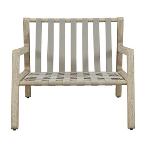 Strapped - Outdoor Lounge Chair - Light Brown / Light Gray