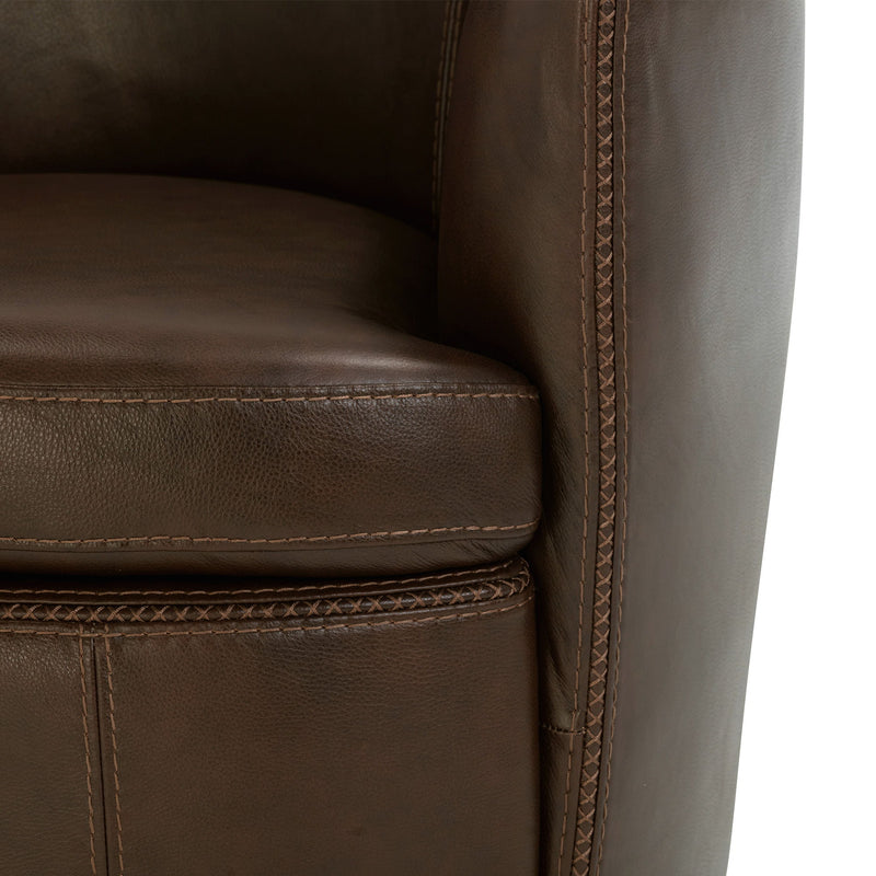 Barolo - 100% Italian Leather Swivel Club Chair (Set of 2)