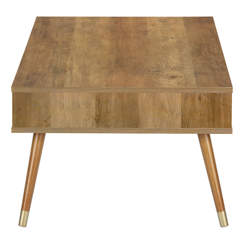 Coffee Table, Accent, Cocktail, Rectangular, Storage, Living Room, Wood Legs, Mid Century - Walnut - R&R Furniture Gallery (Fountain Valley, CA)