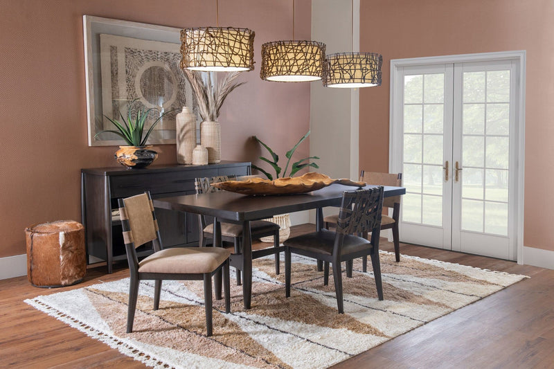 Koko Chenille Upholstered Dining Chair in Porcini and Minx