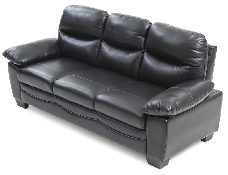 Glory Furniture Marta stationary sofa with plush fabric upholstery and modern design, shown in a cozy living room setting.