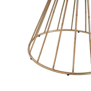 Hollow - Edge Retro Art Pine Side Table With Antique And Natural Color, Iron And Pine Construction - Antique Gold / Natural - R&R Furniture Gallery (Fountain Valley, CA)
