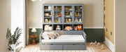 Daybed With Glass Door Storage Cabinets, Built In LED Lighting And Shelves - R&R Furniture Gallery (Fountain Valley, CA)
